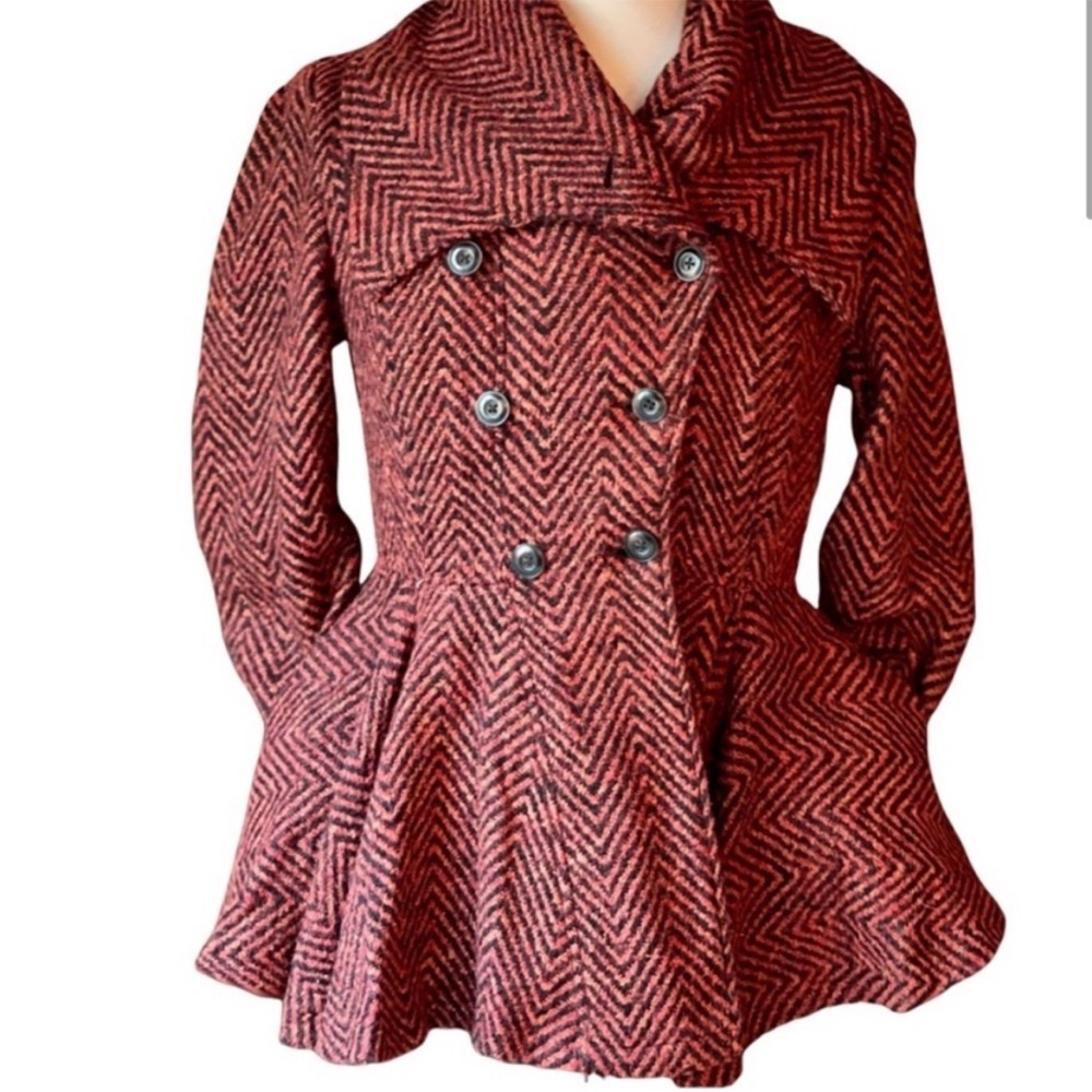 Free people tweed peplum jacket || size small